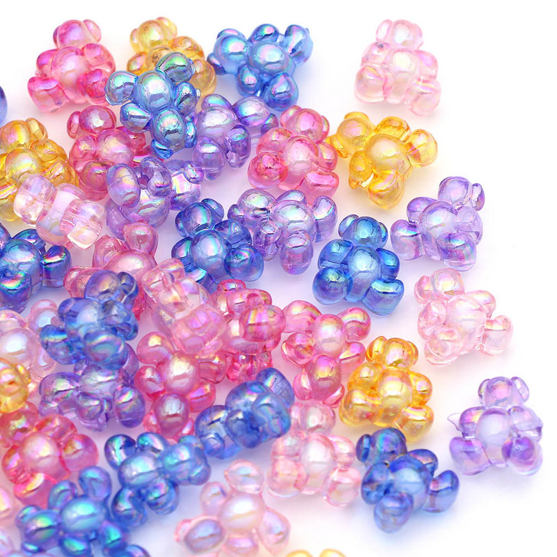 Jaukas lāča akrila krelles rotaslietām, kaklarotas, rokassprādzes, auskari, caurspīdīgu pērlīšu izgatavošana, DIY, roku darbs, 16 MM*14 MM