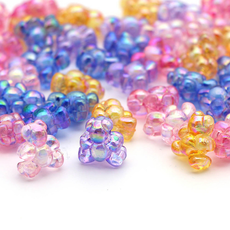 Jaukas lāča akrila krelles rotaslietām, kaklarotas, rokassprādzes, auskari, caurspīdīgu pērlīšu izgatavošana, DIY, roku darbs, 16 MM*14 MM