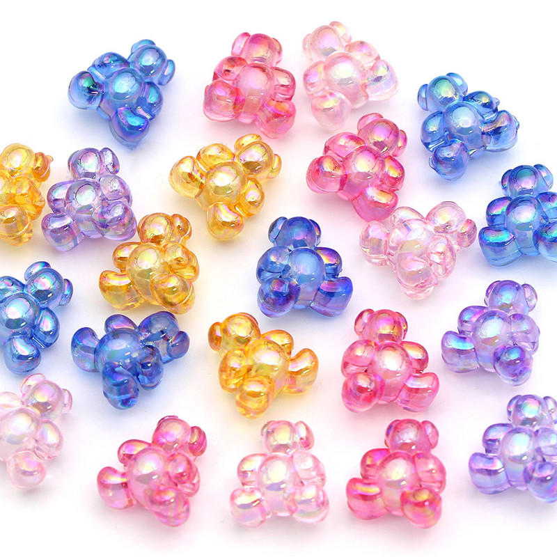 Jaukas lāča akrila krelles rotaslietām, kaklarotas, rokassprādzes, auskari, caurspīdīgu pērlīšu izgatavošana, DIY, roku darbs, 16 MM*14 MM