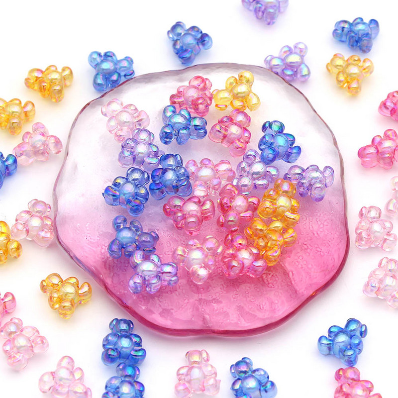 Jaukas lāča akrila krelles rotaslietām, kaklarotas, rokassprādzes, auskari, caurspīdīgu pērlīšu izgatavošana, DIY, roku darbs, 16 MM*14 MM