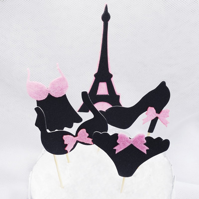5db Szexi High Steels lányok esküvői cupcake topper egyedülálló női ruha torta tetejű zászlók lányoknak születésnapi buli tortadíszek