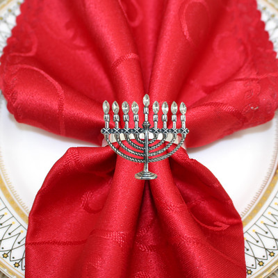 8 buc. inel pentru șervețele din frunze de ilis cu perle cu stras pentru suport pentru șervețele pentru Crăciun, nuntă, ziua de naștere, cină, decor de masă HWC280