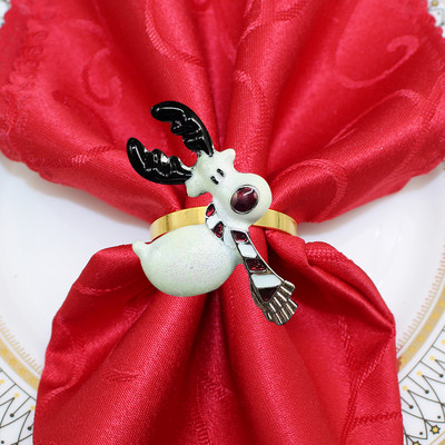 8 buc. inel pentru șervețele din frunze de ilis cu perle cu stras pentru suport pentru șervețele pentru Crăciun, nuntă, ziua de naștere, cină, decor de masă HWC280