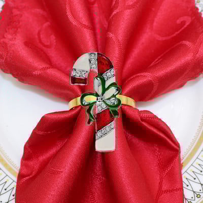 8 buc. inel pentru șervețele din frunze de ilis cu perle cu stras pentru suport pentru șervețele pentru Crăciun, nuntă, ziua de naștere, cină, decor de masă HWC280