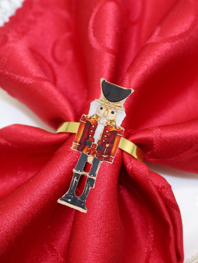 8 buc. inel pentru șervețele din frunze de ilis cu perle cu stras pentru suport pentru șervețele pentru Crăciun, nuntă, ziua de naștere, cină, decor de masă HWC280