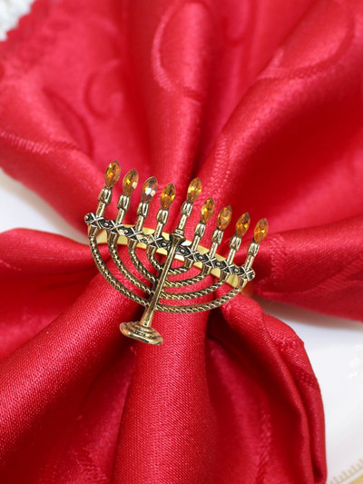 8 buc. inel pentru șervețele din frunze de ilis cu perle cu stras pentru suport pentru șervețele pentru Crăciun, nuntă, ziua de naștere, cină, decor de masă HWC280