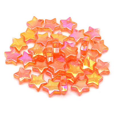 Krāsains Pentaklis Zvaigznes formas Akrila Pērlītes Caurspīdīgas Brīvas Starplikas Pērlītes Rotaslietas Rokassprādzes Kaklakatu Aksesuāri 10mm*10mm