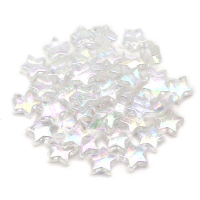 Krāsains Pentaklis Zvaigznes formas Akrila Pērlītes Caurspīdīgas Brīvas Starplikas Pērlītes Rotaslietas Rokassprādzes Kaklakatu Aksesuāri 10mm*10mm