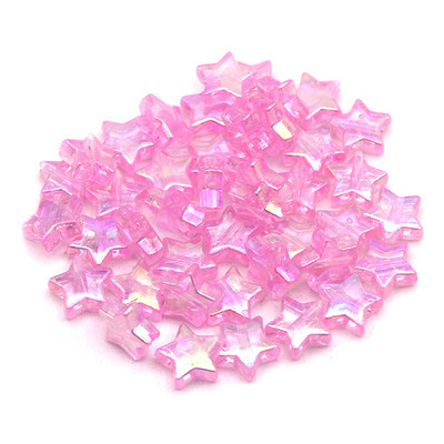 Krāsains Pentaklis Zvaigznes formas Akrila Pērlītes Caurspīdīgas Brīvas Starplikas Pērlītes Rotaslietas Rokassprādzes Kaklakatu Aksesuāri 10mm*10mm