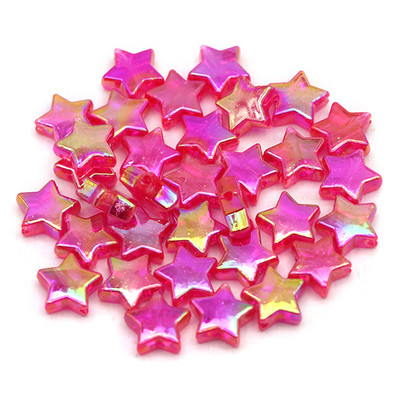 Krāsains Pentaklis Zvaigznes formas Akrila Pērlītes Caurspīdīgas Brīvas Starplikas Pērlītes Rotaslietas Rokassprādzes Kaklakatu Aksesuāri 10mm*10mm