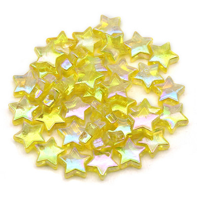 Krāsains Pentaklis Zvaigznes formas Akrila Pērlītes Caurspīdīgas Brīvas Starplikas Pērlītes Rotaslietas Rokassprādzes Kaklakatu Aksesuāri 10mm*10mm