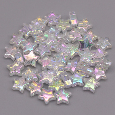Krāsains Pentaklis Zvaigznes formas Akrila Pērlītes Caurspīdīgas Brīvas Starplikas Pērlītes Rotaslietas Rokassprādzes Kaklakatu Aksesuāri 10mm*10mm