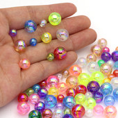 Διαφανείς Ακρυλικές Χάντρες Στρογγυλές Χαλαρές Χάντρες για Κατασκευή κοσμημάτων Βραχιόλι DIY Διακοσμητικά Αξεσουάρ 6mm-10mm