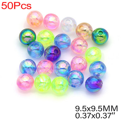 Διαφανείς Ακρυλικές Χάντρες Στρογγυλές Χαλαρές Χάντρες για Κατασκευή κοσμημάτων Βραχιόλι DIY Διακοσμητικά Αξεσουάρ 6mm-10mm