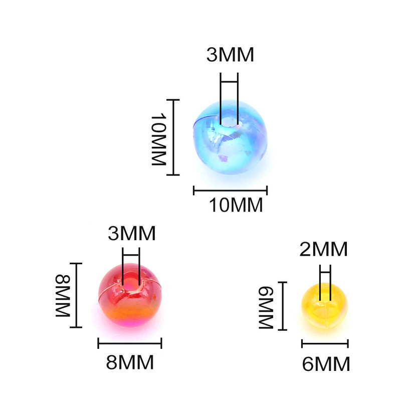 Διαφανείς Ακρυλικές Χάντρες Στρογγυλές Χαλαρές Χάντρες για Κατασκευή κοσμημάτων Βραχιόλι DIY Διακοσμητικά Αξεσουάρ 6mm-10mm