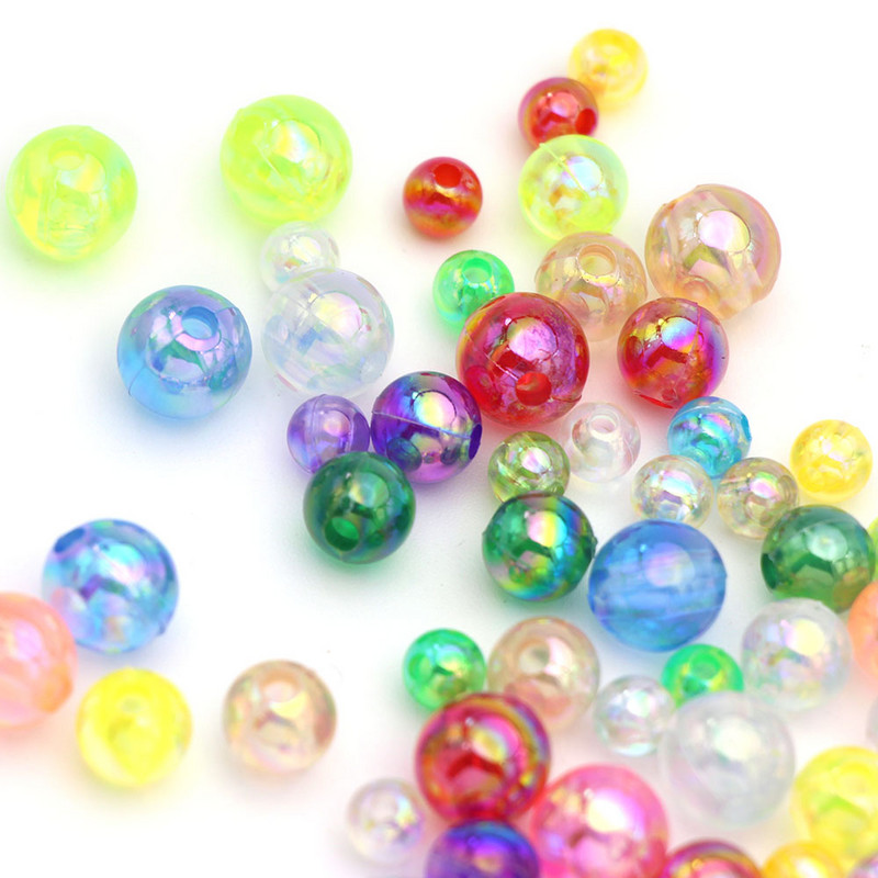 Διαφανείς Ακρυλικές Χάντρες Στρογγυλές Χαλαρές Χάντρες για Κατασκευή κοσμημάτων Βραχιόλι DIY Διακοσμητικά Αξεσουάρ 6mm-10mm