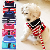 Mājdzīvnieku suņu apģērbs Mīksts, elpojošs, jūras krāsas stila pavadas komplekts maziem un vidējiem suņiem Čivavas kucēnu apkakles siksna kaķim mājdzīvnieku suns krūškurvja siksna