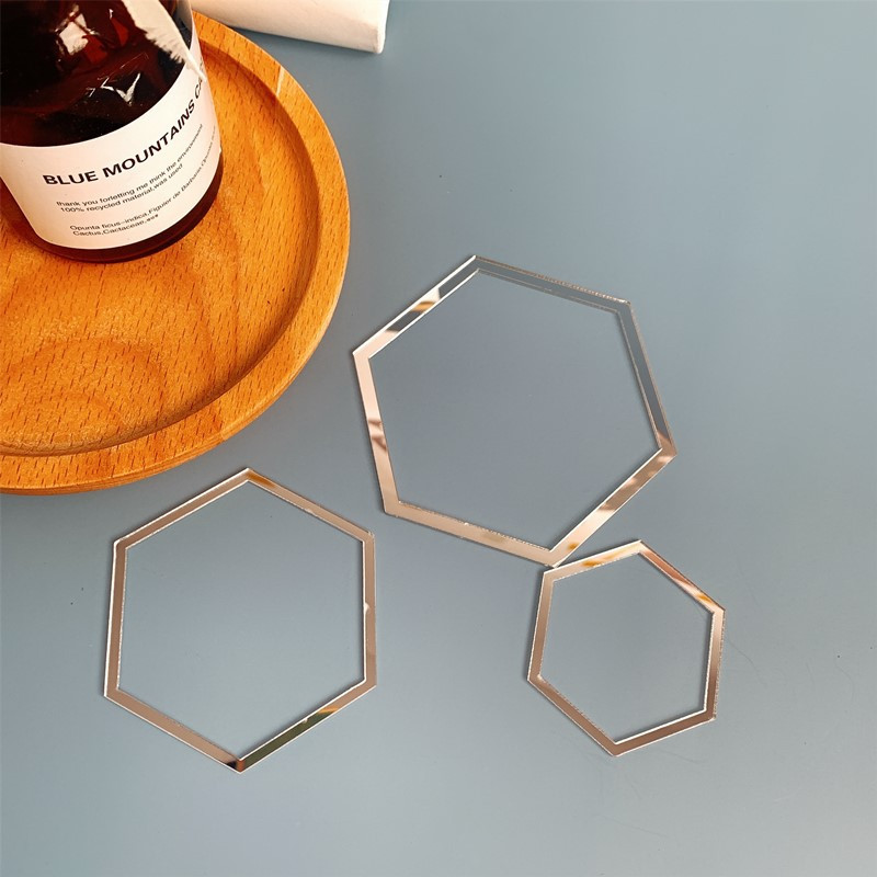 Jauns sešstūra akrila kūkas virsma DIY rāmis Zelts, bez tekstiem Cupcake topper bērniem dzimšanas dienas ballītes kūku rotājumi bērnu duša