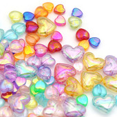 20/50/100 gab. Caurspīdīgas sirds mīlestības formas akrila pērlīšu rotaslietas, rokassprādzes auskaru izgatavošana, apģērbi.