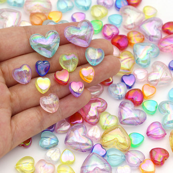 20/50/100 τμχ Διαφανές Σχήμα Αγάπης Καρδιάς Ακρυλικό Κοσμήματα Κατασκευής Βραχιόλι Σκουλαρίκια Ρούχα DIY Craft Loose Spacer Beads