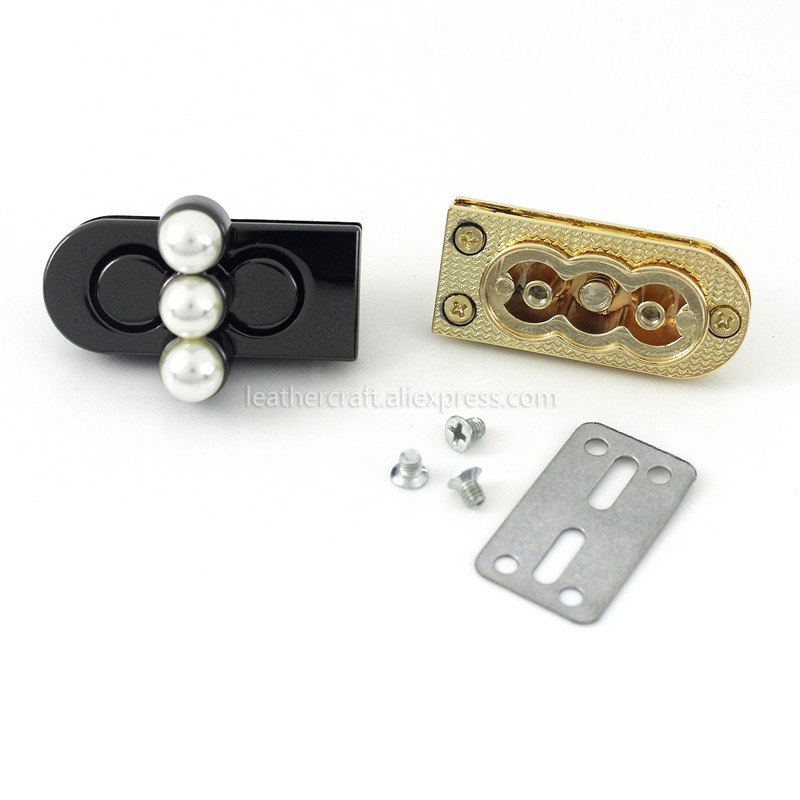 1 tk Metallist pärliga keeratav lukk Push Lukk Klamber Moekott Pagasi kott Nahast käsitöösulgur DIY riistvara tarvikud