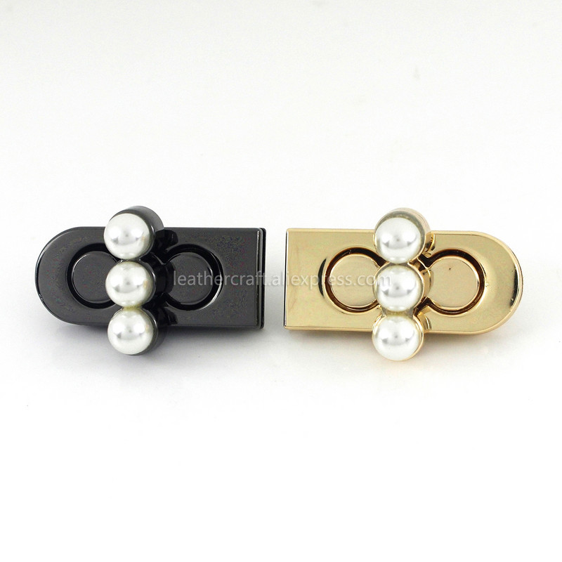 1 tk Metallist pärliga keeratav lukk Push Lukk Klamber Moekott Pagasi kott Nahast käsitöösulgur DIY riistvara tarvikud