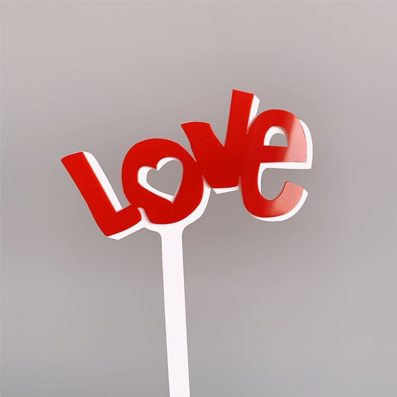 1gab kāzu ballīšu deserts izgreznot jauku dubultmīlestības akrila kūkas ieliktni cepšanas kūkas dekorēšana Valentīna dzimšanas dienas kūkas dekorēšana