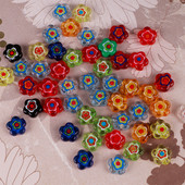50 gab. Ziedu apdrukātas krelles ar sveķiem 10 mm krelles, kas paredzētas DIY tālruņu ķēdēm Auskaru kaklarota ar rokām gatavotu rotaslietu izgatavošana T0405
