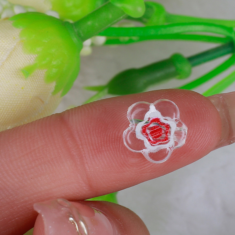 50 gab. Ziedu apdrukātas krelles ar sveķiem 10 mm krelles, kas paredzētas DIY tālruņu ķēdēm Auskaru kaklarota ar rokām gatavotu rotaslietu izgatavošana T0405