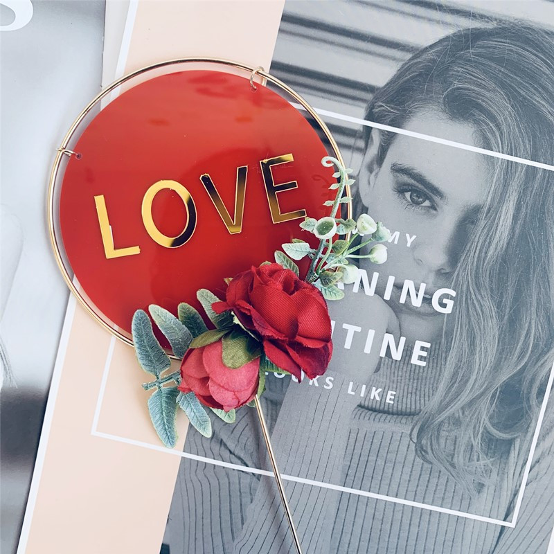 Akrylová ozdoba na tortu na Valentína so zlatou láskou, svadobná ozdoba na tortu, potreby na ozdobu na tortu na Valentína, svadobnú párty, dekorácie na tortu