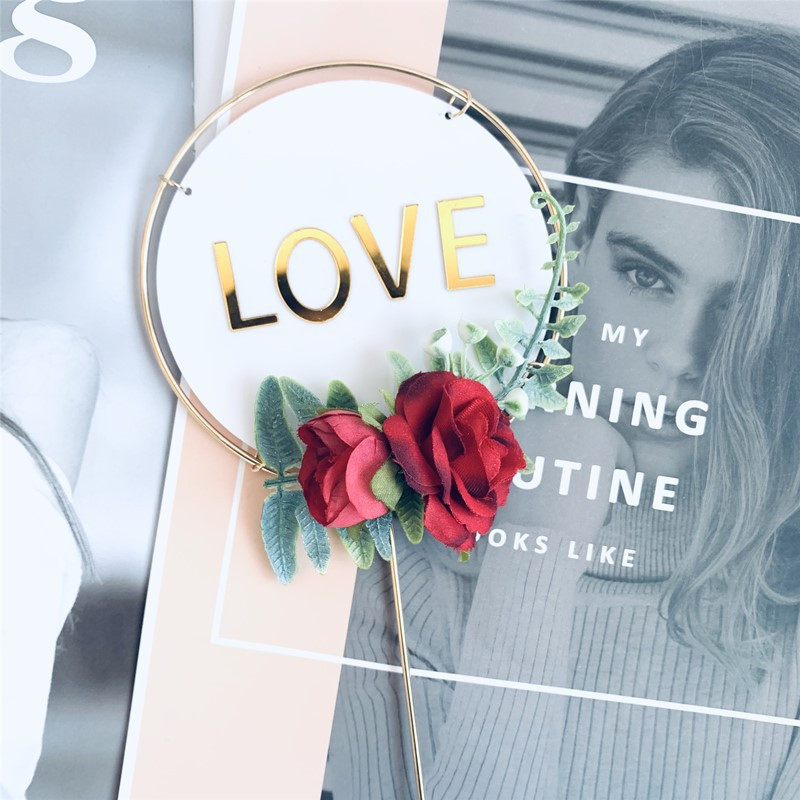 Akrylová ozdoba na tortu na Valentína so zlatou láskou, svadobná ozdoba na tortu, potreby na ozdobu na tortu na Valentína, svadobnú párty, dekorácie na tortu