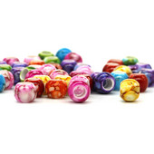 30/50gab/soma Krāsainas krelles apģērbam Apaļas 6mm Lieli caurumi Vairākas iespējas Aplikācijas Dekorācijas Krelles Soma Šūšanas Aksesuāri