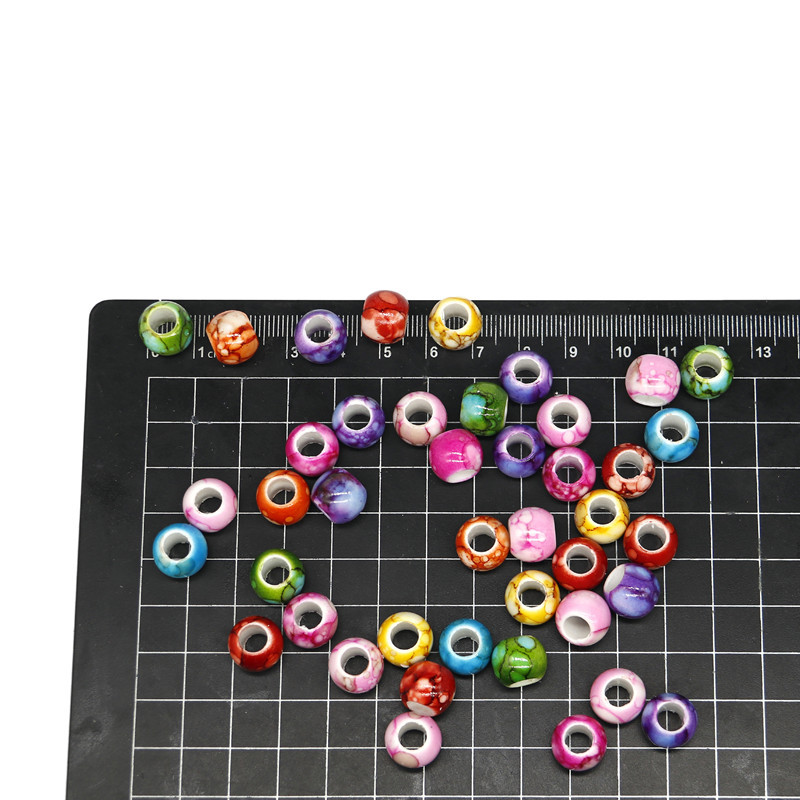 30/50gab/soma Krāsainas krelles apģērbam Apaļas 6mm Lieli caurumi Vairākas iespējas Aplikācijas Dekorācijas Krelles Soma Šūšanas Aksesuāri