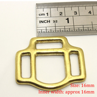 1 x masīva misiņa zirgu pavada kvadrātveida 3-pusējas pavadas Brides sprādzes Jātnieku aprīkojums Ādas amatniecības DIY Aparatūras piederumi