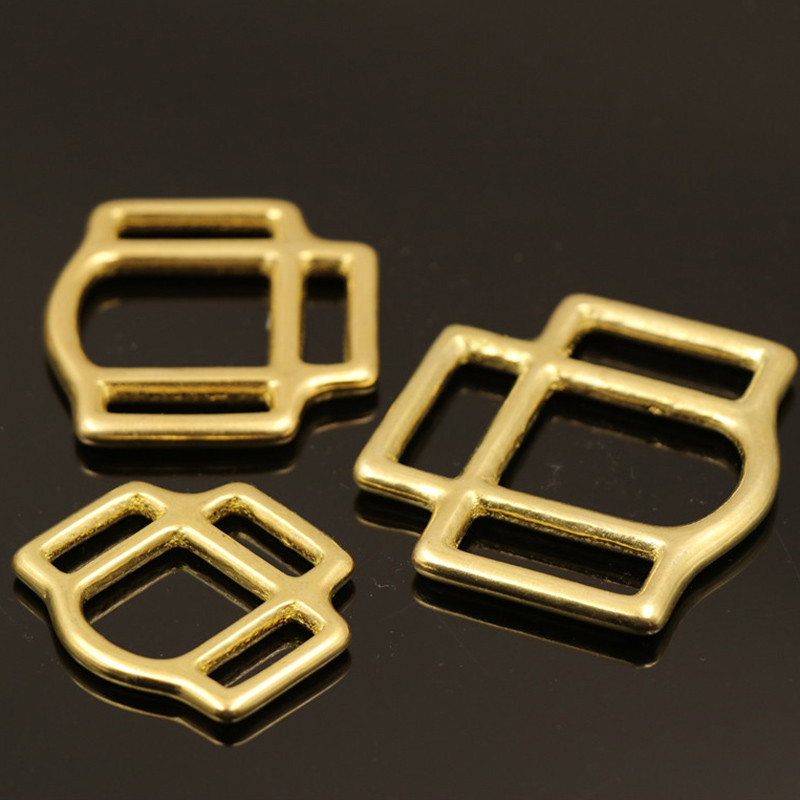 1 x masīva misiņa zirgu pavada kvadrātveida 3-pusējas pavadas Brides sprādzes Jātnieku aprīkojums Ādas amatniecības DIY Aparatūras piederumi