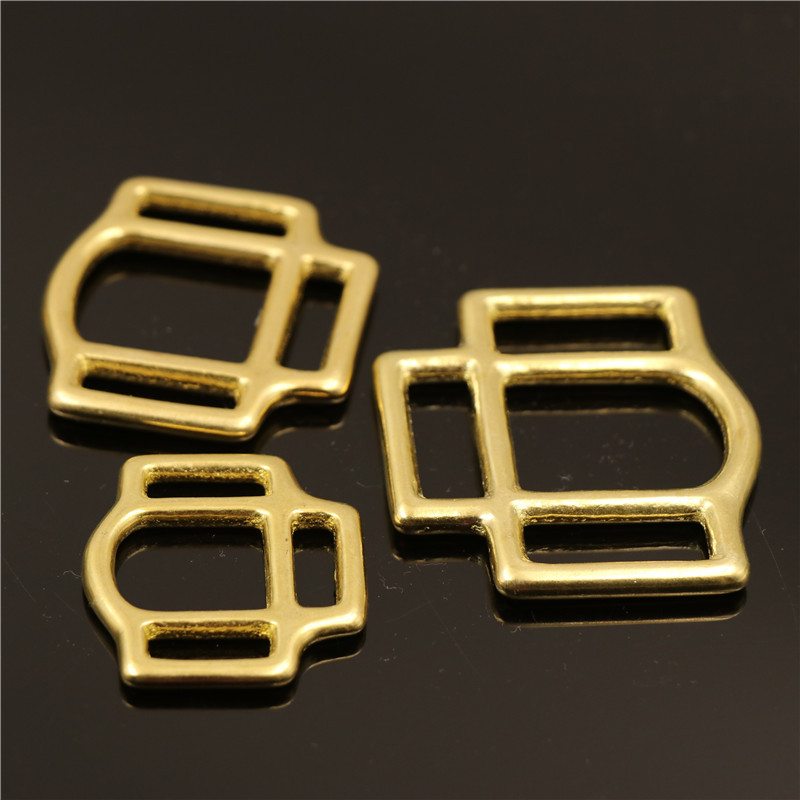 1 x masīva misiņa zirgu pavada kvadrātveida 3-pusējas pavadas Brides sprādzes Jātnieku aprīkojums Ādas amatniecības DIY Aparatūras piederumi