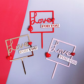 2020. gada kāzu akrila kūkas virsma “Mīlestība pret tevi” Valentīndienas kūkas rotājumi Valentīna dienas kāzu ballīšu kūku piederumiem