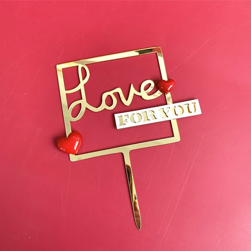 2020. gada kāzu akrila kūkas virsma “Mīlestība pret tevi” Valentīndienas kūkas rotājumi Valentīna dienas kāzu ballīšu kūku piederumiem