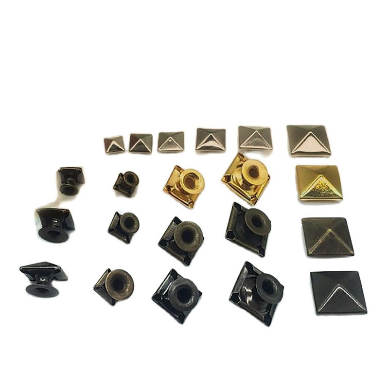 100gab 12mm Pyramid Square Base Spikes Punk Apģērba Kniedes Cap Stud priekš Cepure Džinsi Apavi Ādas Cepures soma Diy Craft Accessory