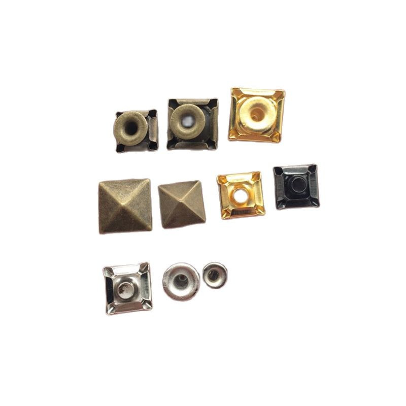 100gab 12mm Pyramid Square Base Spikes Punk Apģērba Kniedes Cap Stud priekš Cepure Džinsi Apavi Ādas Cepures soma Diy Craft Accessory