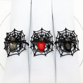 Halloweeni salvrätikusõrmuste hoidikud Rhinestone Spider Decor Salvrätikuhoidjad Sõrmused Dekoratiivsed salvrätikute kaunistused lauakaunistuseks