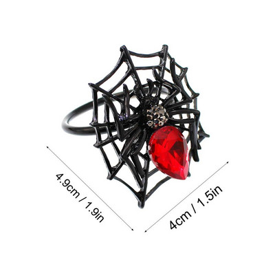 Halloweeni salvrätikusõrmuste hoidikud Rhinestone Spider Decor Salvrätikuhoidjad Sõrmused Dekoratiivsed salvrätikute kaunistused lauakaunistuseks