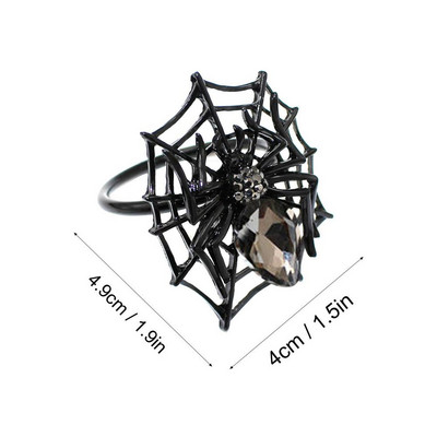 Halloweeni salvrätikusõrmuste hoidikud Rhinestone Spider Decor Salvrätikuhoidjad Sõrmused Dekoratiivsed salvrätikute kaunistused lauakaunistuseks