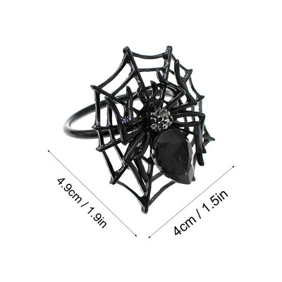 Halloweeni salvrätikusõrmuste hoidikud Rhinestone Spider Decor Salvrätikuhoidjad Sõrmused Dekoratiivsed salvrätikute kaunistused lauakaunistuseks