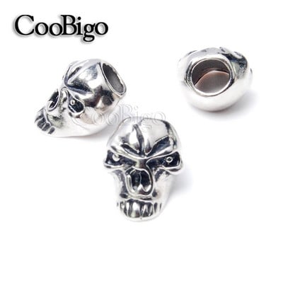 Ninja pirátske korálky s lebkou, zipsom, ťahacím taktickým batohom, taškou, lanom, paracordovým náramkom, nožom, šnúrkou na krk, DIY príslušenstvo, kovové 5 ks