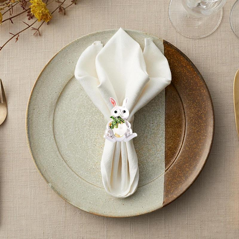 Lieldienu salvešu gredzeni Truša raksts Lieldienu salvešu gredzens sakausējuma salvešu gredzenu turētāji Lieldienu dekoram vakariņas kāzu ballīšu galds