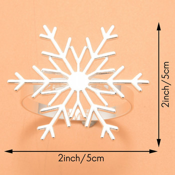 6 части пръстени за салфетки със снежинки Коледни пръстени за държачи за салфетки със снежинки за коледна празнична декорация на маса