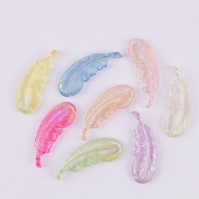 10gab AB Krāsa Spalvas Forma Ar Caurumu Pērlītēm Akrils Roku darbs Tālruņa Ķēde Kaklarotas Auskari Juvelierizstrādājumu izgatavošanas Materiāls T0421