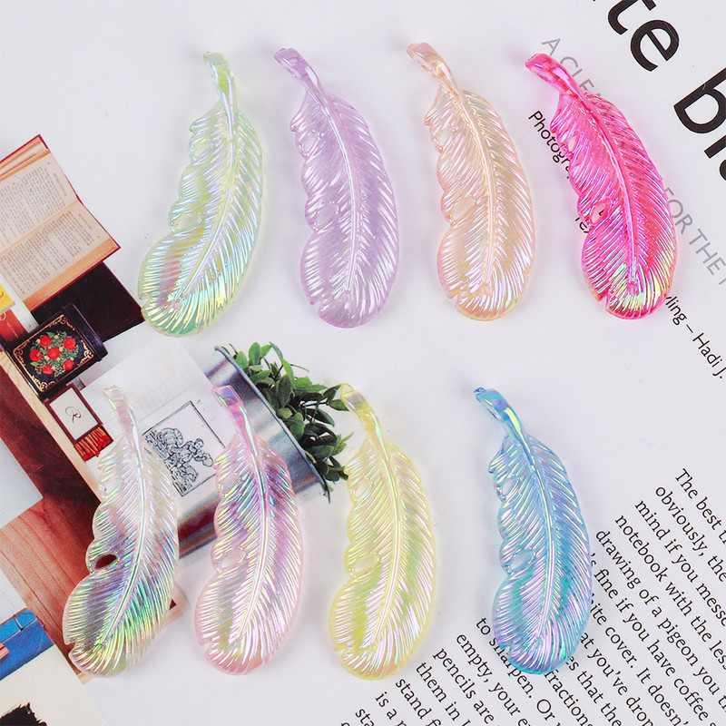 10gab AB Krāsa Spalvas Forma Ar Caurumu Pērlītēm Akrils Roku darbs Tālruņa Ķēde Kaklarotas Auskari Juvelierizstrādājumu izgatavošanas Materiāls T0421