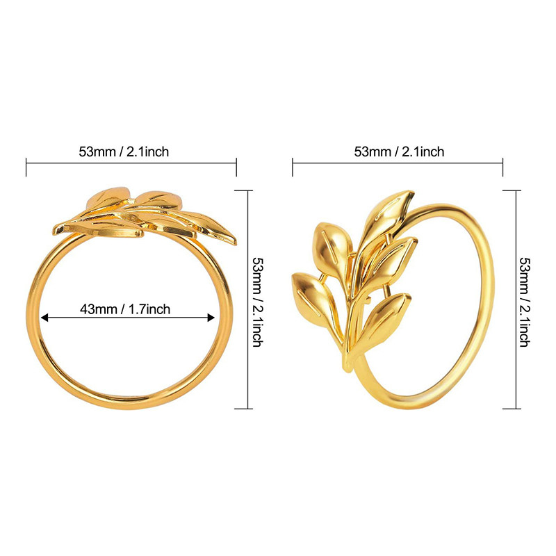 3Gb Viesnīcas salvešu gredzens Salvešu turētājs Fall Leaves Salvete sprādze Ziemassvētku kāzu ballīte Zelta salvešu aplis vakariņu galda dekors